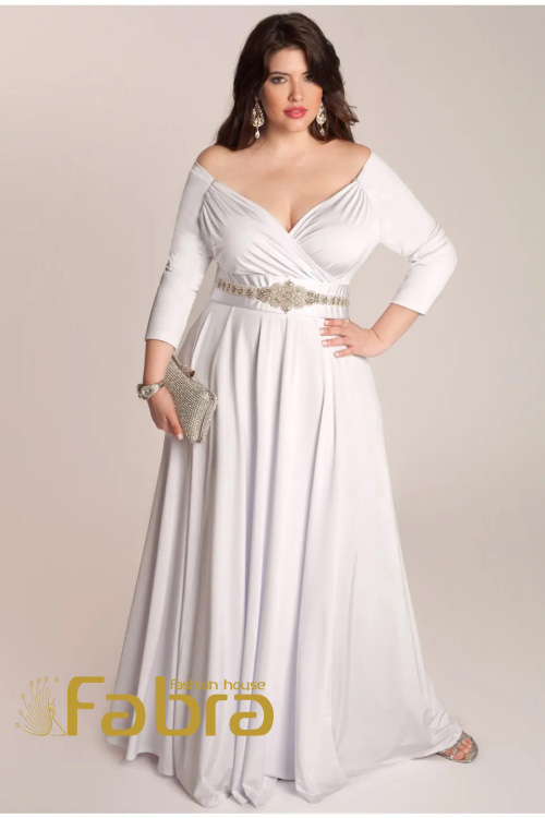 مدل لباس عروس سایز بزرگ آستین دار